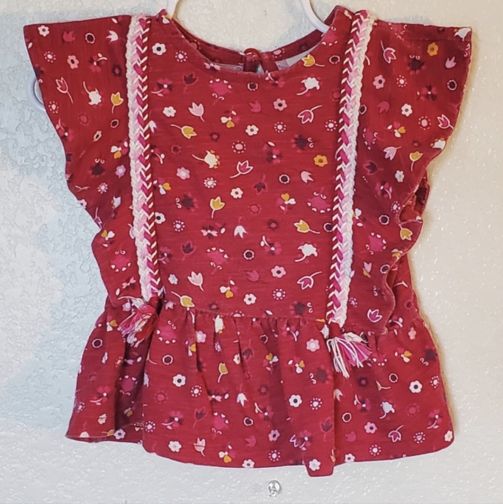 12M boho girls floral pink, redn yellow, white, Genuine Kids OshKosh